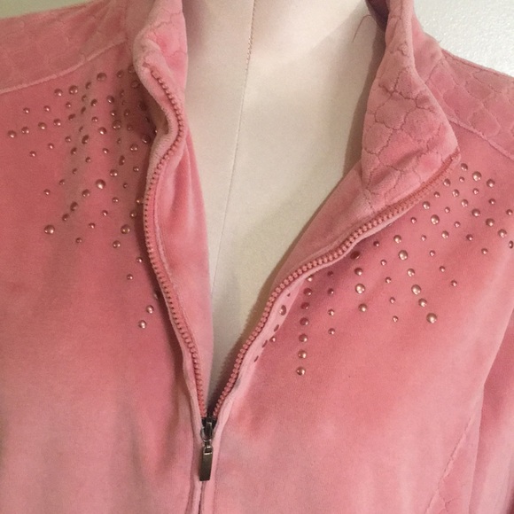 Alfred Dunner Women’s Zip-Front Jacket Size 16 PreLoved Dusty rose Color & Studs - Picture 3 of 6